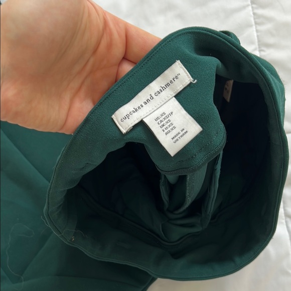 Dark Green Straight Leg Trousers - Picture 4 of 5